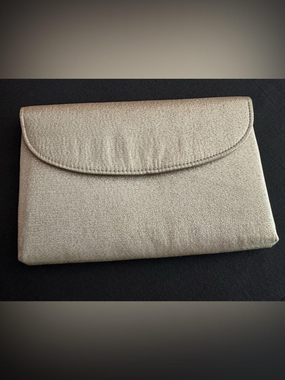 HL Vintage Gold Glitter With Gold Snap Closure Evening Formal Clutch Bag EUC